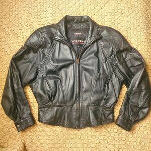 Vintage Wilsons Leather Black Jacket Medium